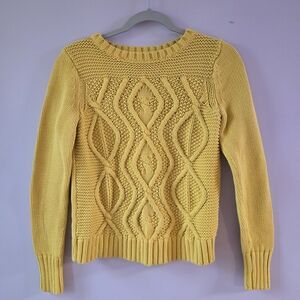Yellow Cable Knit Sweater